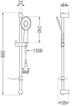 MEXEN/S - DF73 posuvný sprchový set, černá 785734582-70