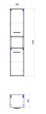 COMAD - Vysoká skříňka 2 dvířka BORNEO COSMOS 5907441299749