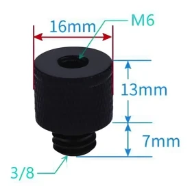 Stablecam Adaptér šroub M6 na 3/8" černý / Adaptér / Hliníková slitina / 7,3 g (8596450083448)