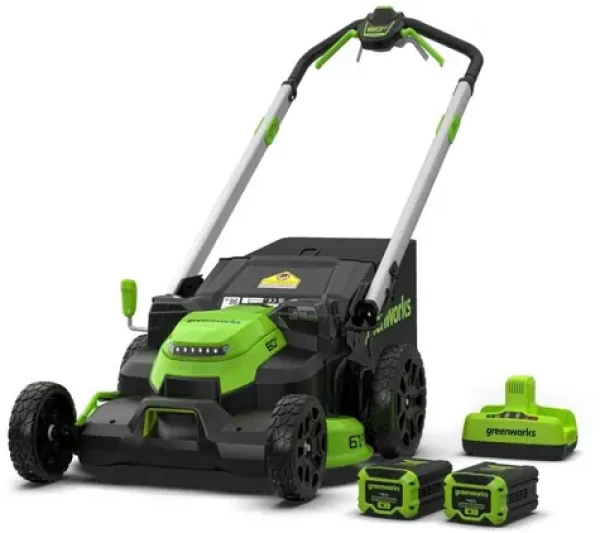 Greenworks GD60LM61KX4 / Aku sekačka / 60V / 61 cm / dvojité nože / nabíječka + 2x aku 4Ah (GR2519107UD)