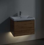 VILLEROY & BOCH - Subway 3.0 Umyvadlová skříňka s LED osvětlením, 62x43x48 cm, 1 zásuvka, Oak Kansas/lesklý hliník C575L0RH