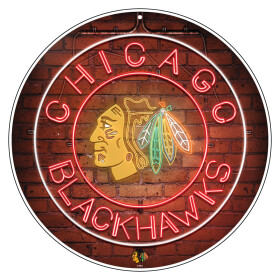 Mustang Cedule Chicago Blackhawks NHL 22" Round Neon De