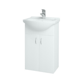 Dřevojas - Koupelnová skříňka PLUTO SZD2 50 - N01 Bílá lesk / N01 Bílá lesk 52310