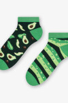 034 KRÁTKÉ DÁMSKÉ ASYMETRICKÉ PONOŽKY ECRU/AVOCADO 39-42