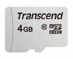 Transcend microSDHC 300S 4GB / Class 10 / čtení: 20 MB/s / zápis: 10MB/s (TS4GUSD300S)
