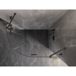 MEXEN/S - Lunar sprchový kout čtvrtkruh křídlový pravá 80 x 70, transparent, grafit metal 833-080P-070L-95-00