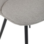 Židle jídelní, krémová látka, 360° otočný mechanismus, černý matný lak, kovové nohy