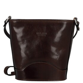 Luxusní dámská kožená crossbody kabelka Sylva, tmavě hnědá