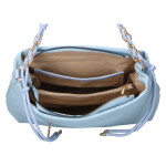 Luxusní dámská koženková kabelka do ruky MaxFly Bodi, světle modrá