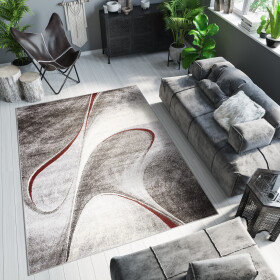 DumDekorace DumDekorace Moderní koberec hnědých odstínech abstraktním vzorem