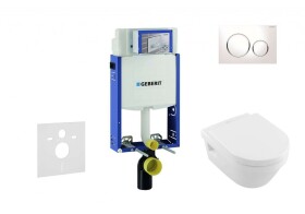 GEBERIT - Kombifix Set předstěnové instalace, klozetu a sedátka Villeroy & Boch, tlačítka Sigma20, DirectFlush, SoftClose, CeramicPlus, bílá/chrom 110.302.00.5 NB4