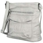 Trendy dámská koženková crossbody kabelka Tizia, světle šedá