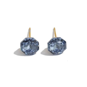 Náušnice s denim blue zirkony Claudine - chirurgická ocel, Modrá