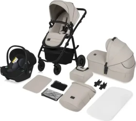 LIONELO Kočárek kombinovaný Amber Plus 3v1 Beige Sand (LO-AMBER PLUS 3IN1 BEIGE SAND)