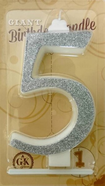 Dortisimo Svíčka velká stříbrná číslo 5