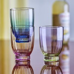 Bloomingville Sklenice na vodu Nicoline 330 ml zeleno-modrá, sklo