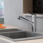 HANSGROHE - Focus M42 Dřezová baterie M427-H150 s výsuvnou sprškou, chrom 71814000