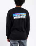 Tričko Patagonia M's L/S P-6 Logo Responsibili-Tee® Black