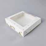 Dortisimo Vánoční krabice na cukroví bílo-zlatá nepromastitelná (20 x 20 x 5 cm)