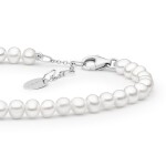 Perlový náramek Rachel - stříbro 925/1000, 4-4,5 mm říční perla, 18 cm + 3 cm (prodloužení) Bílá