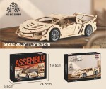 Stavebnice dřevěná Auto závodní 26,5 cm