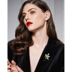 Exkluzivní brož Swarovski Elements Audrey - orchidej, Zelená