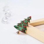 Vánoční brož se zirkony Christmas Tree 10 - vánoční stromeček, Zlatá