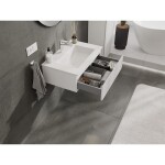 MEXEN/S - Rivel koupelnová skříňka 70 cm s umyvadlem Otis, 1 šuplík, reliéf , bílá mat 91A20-07023-1-BF01-W18M01