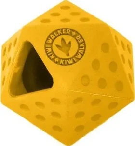 KIWI WALKER Gumová hračka ICOSABALL Mini oranžová / Hračka pro psy / otvor na pamlsky / 6,5 cm (RUB-855)