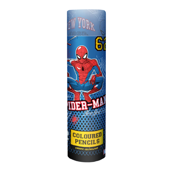 Colorino pastelky kulaté, Spider-Man, kovová tuba, 12 barev