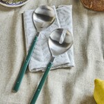 House Doctor Salátový příbor Lata Dark Green, zelená barva, kov