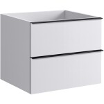 CERANO - Koupelnová skříňka pod umyvadlo s úchytkou Velora - bílá matná, černá úchytka - 69x53x46,5 CER-664990