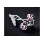 Brož Swarovski Elements Vitalia Purple - květina, Fialová