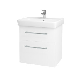 Dřevojas - Koupelnová skříňka Q MAX SZZ2 60 - N01 Bílá lesk / Úchytka T03 / L01 Bílá vysoký lesk 60117C