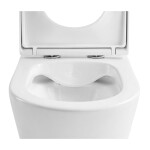 CERANO - WC kombi vyvýšené Comforto, Rimless - bezokrajové splachování + PP/SoftClose sedátko - bílá lesklá - 89,5x39 CER-667754
