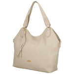 Elegantní dámská koženková kabelka na rameno Mandy, tmavě béžová