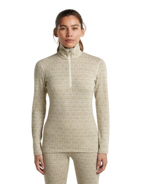 Dámské merino triko dlouhý rukáv ICEBREAKER Wmns Merino 260 Tech Vertex LS Half Zip AlpGeo, Undyed/Cumin/J velikost: M