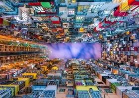 ENJOY Puzzle Barevný bytový dům, Hongkong
