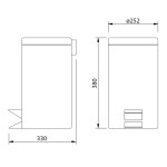 AQUALINE - SIMPLE LINE odpadkový koš kulatý 12l, černá mat 26112