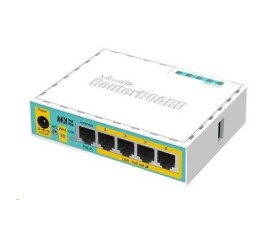 MikroTik RouterBOARD hEX PoE Lite, 650MHz CPU, 64MB RAM, 5x LAN, USB, PoE, 1x USB, vč. L4 licence EDF_1015203
