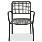 Balkónový set 1+2, stůl 60x60, židle umělý ratan barva antracit, kov antracit