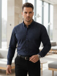 Pánská tmavě modrá vzorovaná košile slim fit FashionStreet DX2689 M