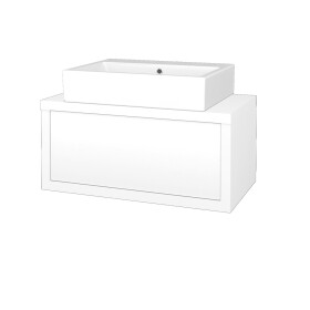 Dřevojas - Koupelnová skříňka STORM SZZ 80 (umyvadlo Kube) - L01 Bílá vysoký lesk / L01 Bílá vysoký lesk 167585