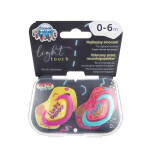 Canpol babies Set symetrických silikonových dudlíků Ligth touch 0-6m NEON LOVE - růžový