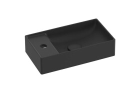 RAVAK - Veda 400 Umývátko 40x22 cm, bez přepadu, otvor pro baterii, matná černá XJX0D240000