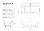 Aquatek - Volně stojící akrylátová vana ALABAMA 170x80 cm ALABAMA170
