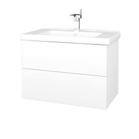 Dřevojas - Koupelnová skříňka VARIANTE SZZ2 80 (umyvadlo Harmonia) - N01 Bílá lesk / M01 Bílá mat 192457