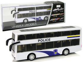 Mamido Policejní dvoupatrový autobus s efekty bílý