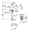 GROHE - QuickFix Start Umyvadlová baterie s výpustí Push-Open, studený start, chrom 23551002