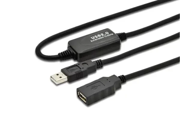 MicroConnect kabel s posilovačem signálu USB2.0 A (M) - USB2.0 A (F) 15m černá / 480Mbit/s (USBAAF15A)